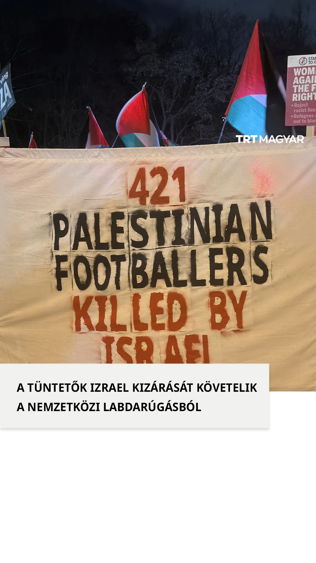 Birminghami tüntetők Izrael kizárását követelik a nemzetközi labdarúgásból