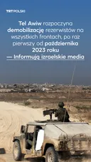 Tel Awiw rozpoczyna demobilizację rezerwistów na wszystkich frontach