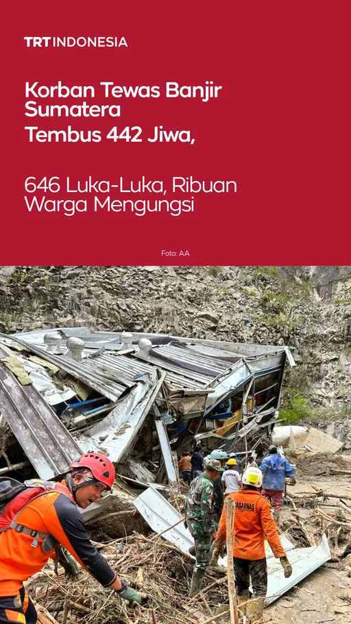 Korban tewas banjir Sumatera tembus 442 jiwa