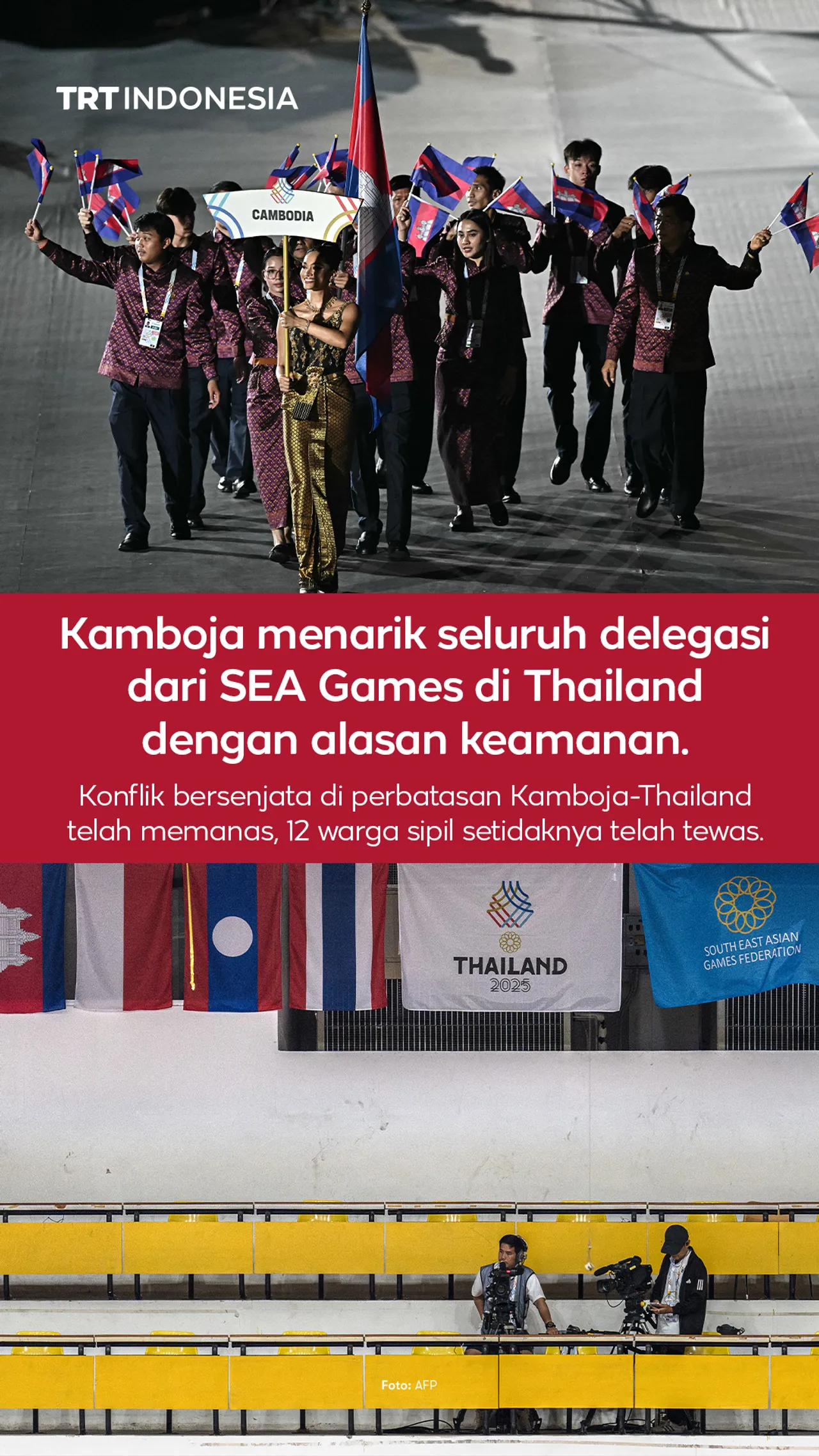 Kamboja mundur dari SEA Games di Thailand ditengah konflik perbatasan meningkat