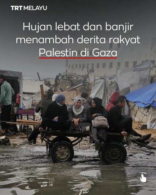 Hujan lebat dan banjir tambah derita rakyat Palestin di Gaza