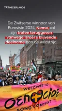 Winnaar Eurovisie 2024 zal trofee teruggeven uit protest tegen de deelname van Israël