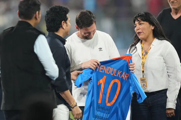 'Golden moment' as Messi meets Indian stars Tendulkar and Chhetri in Mumbai