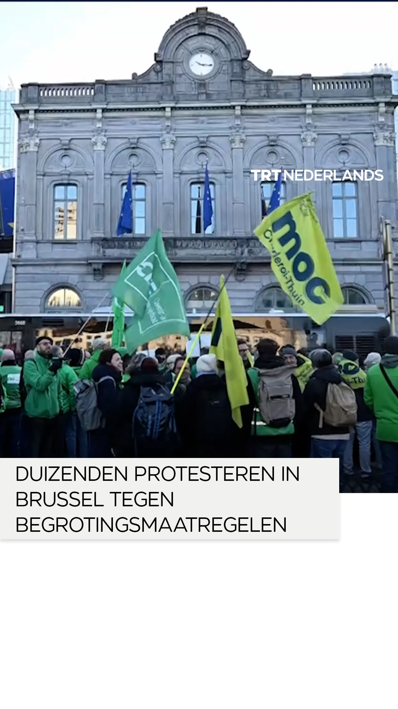 Weer protest in Brussel tegen begrotingsmaatregelen Federatie Wallonië-Brussel
