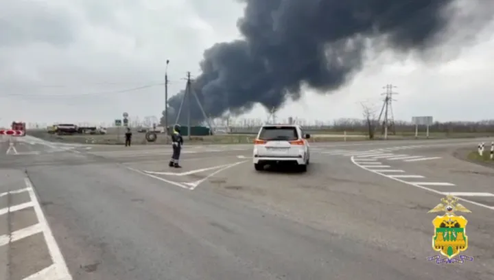 Ukraine drone debris sparks fire at Russian oil refinery in strategic Krasnodar