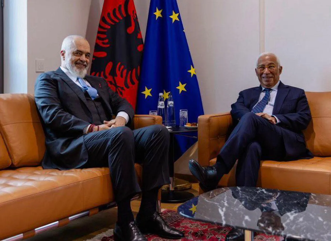 Kryeministri Rama takon në Bruksel presidentin e Këshillit Evropian, Antonio Costa