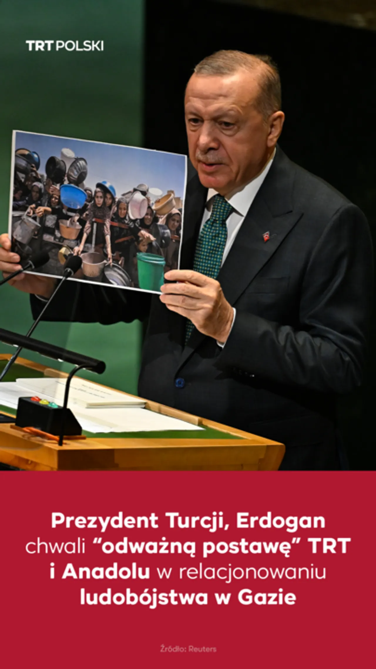 Prezydent Turcji, chwali “odważną postawę” TRT i Anadolu w relacjonowaniu ludobójstwa w Gazie