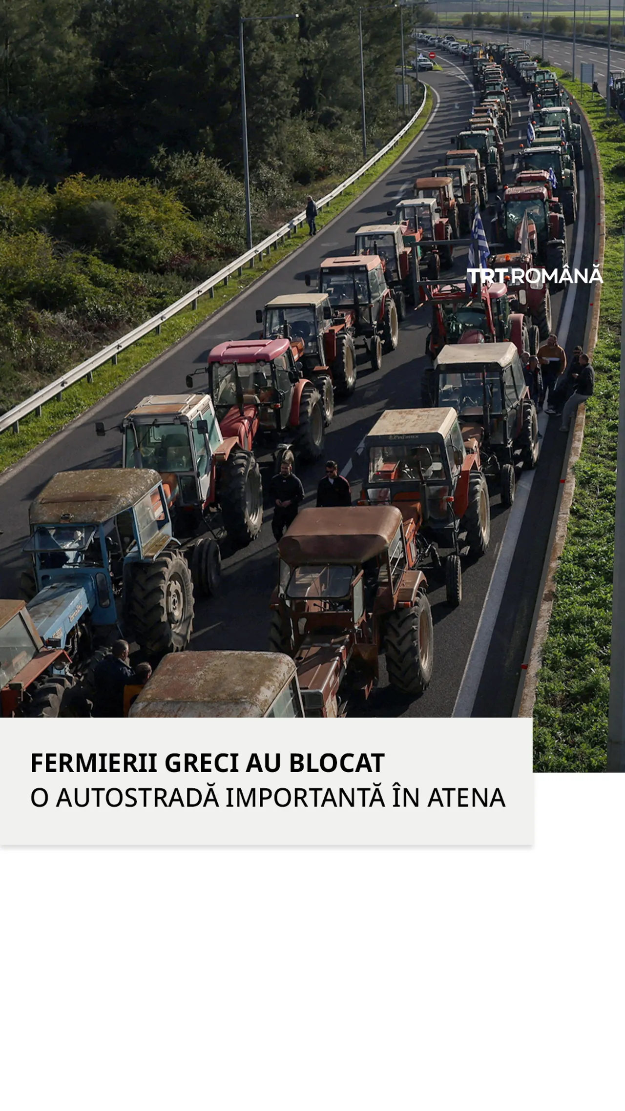 Fermierii greci au blocat autostrada din Atena cu tractoare