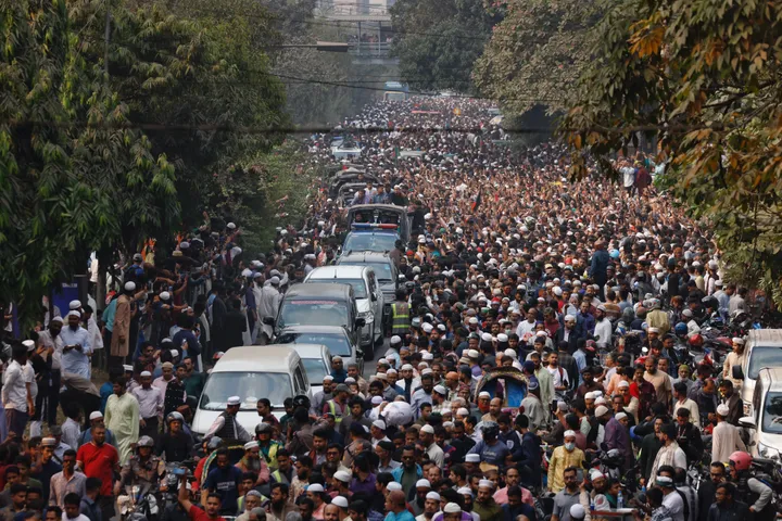 Tens of thousands gather in Dhaka to mourn slain Bangladesh student leader