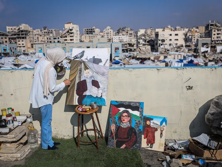 Gaza teen artist paints a childhood lost to Israeli war
