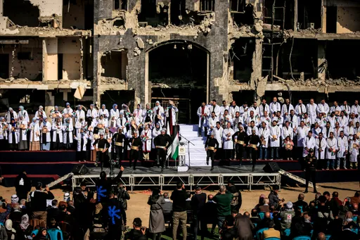 In pictures: Graduation ceremony held for 170 doctors at Gaza's damaged Al Shifa Hospital