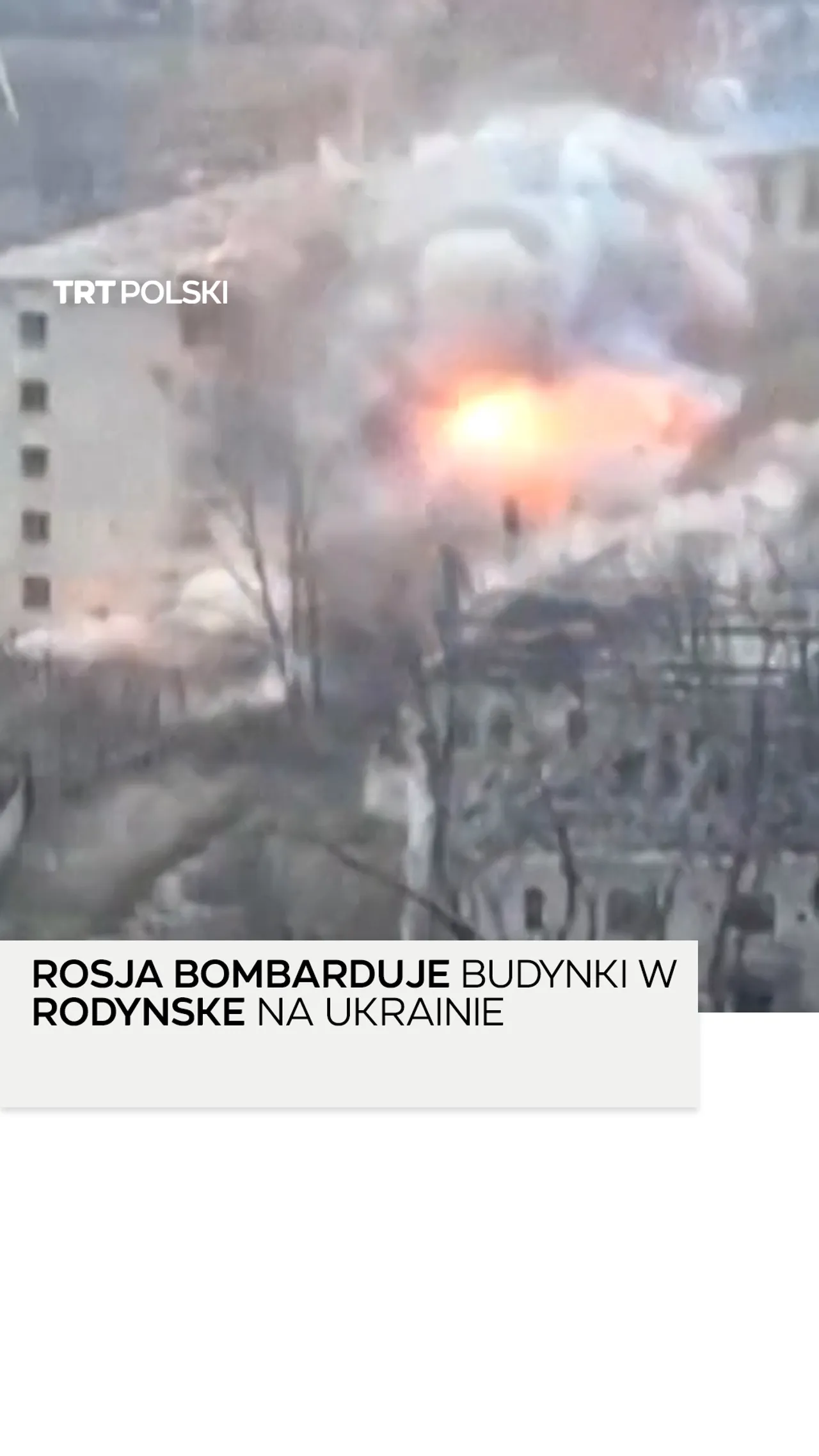 Rosja bombarduje budynki w Rodynske na Ukrainie