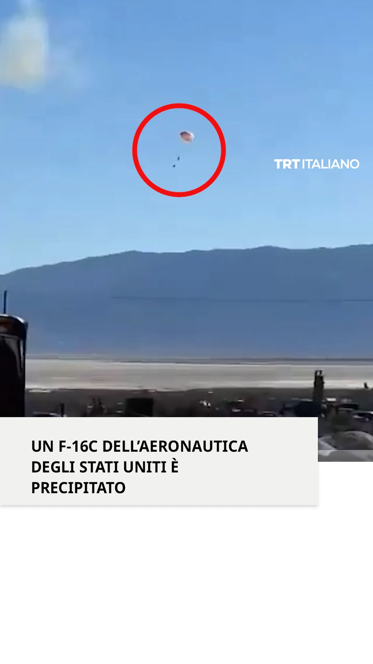 Un F-16C dei Thunderbirds dell’Aeronautica degli Stati Uniti è precipitato durante un addestramento