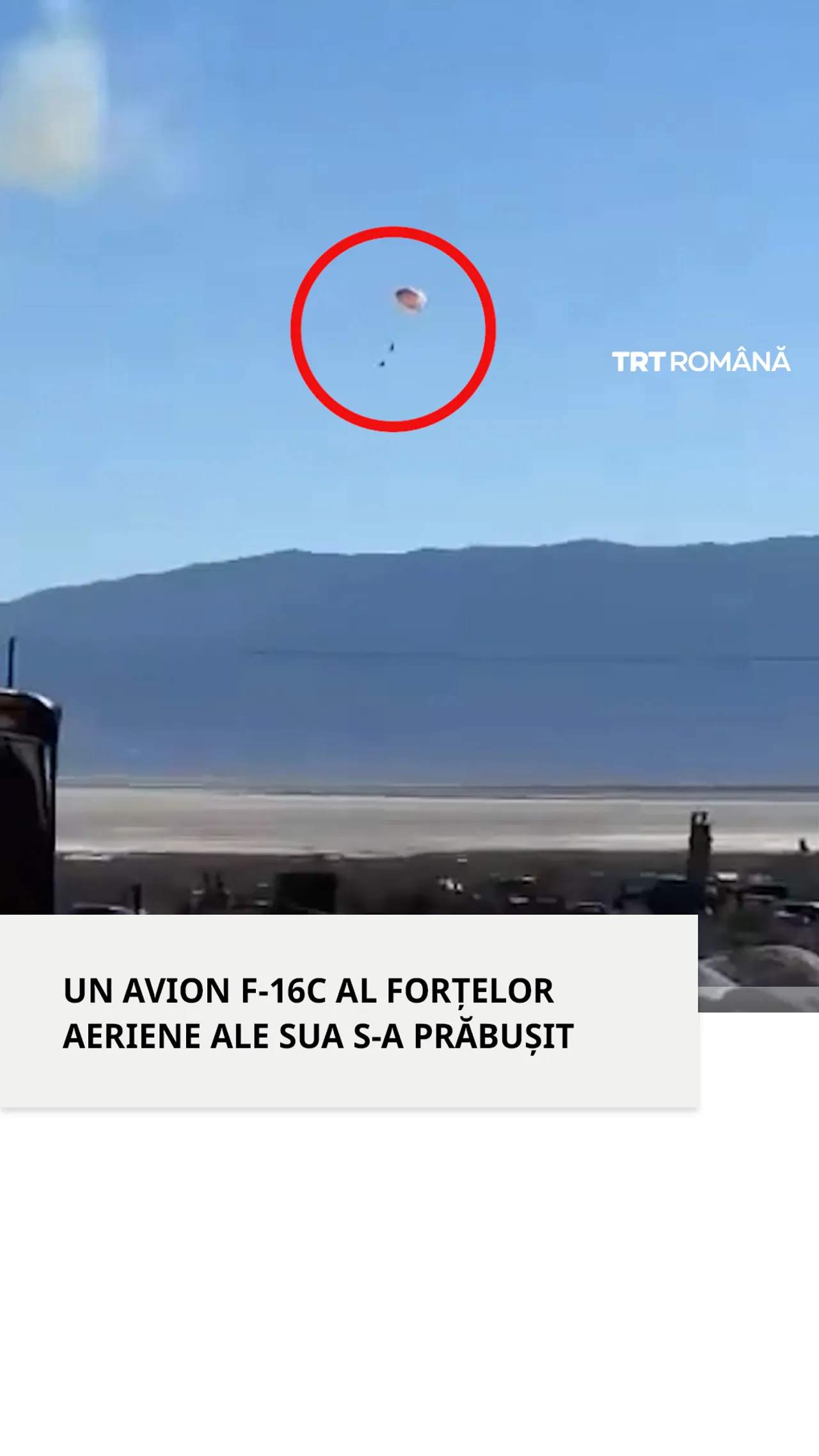 Un avion F-16C al Thunderbirds s-a prăbușit în timpul unui antrenament