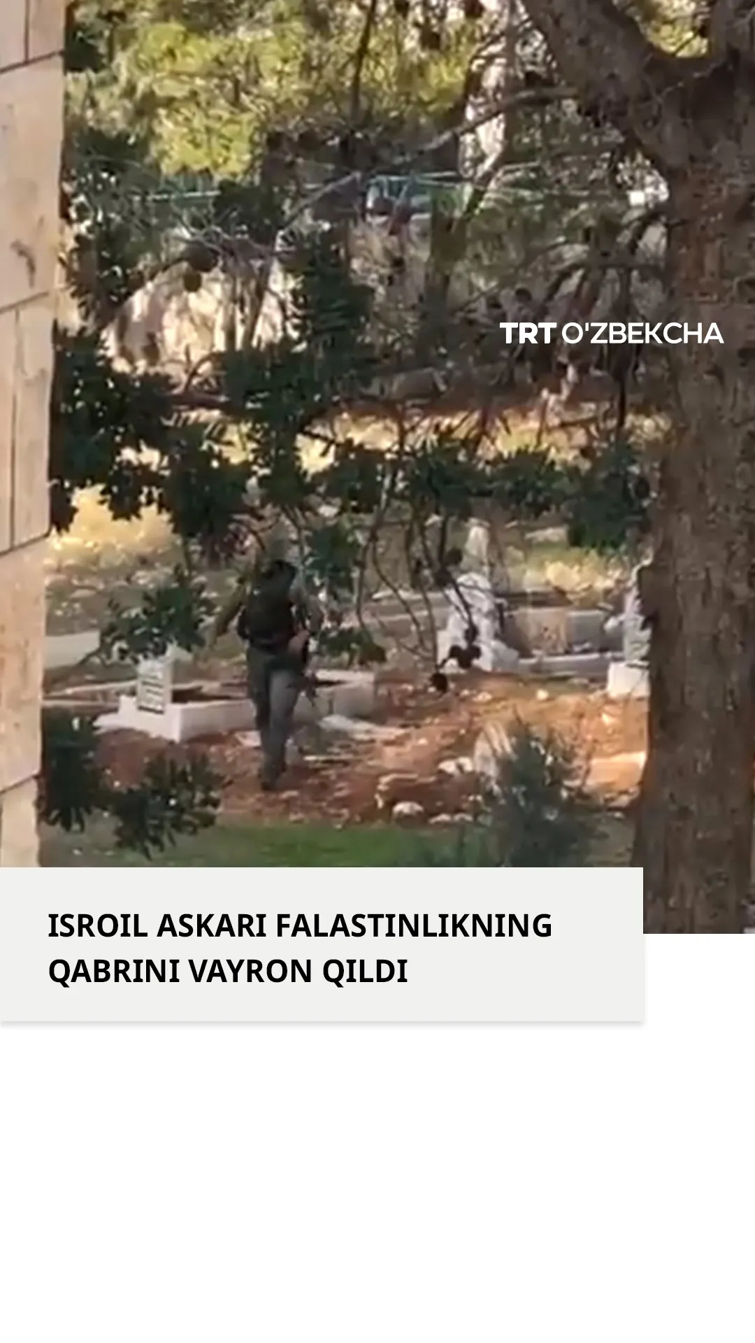 Isroil askari falastinliklar qabrini tahqirladi