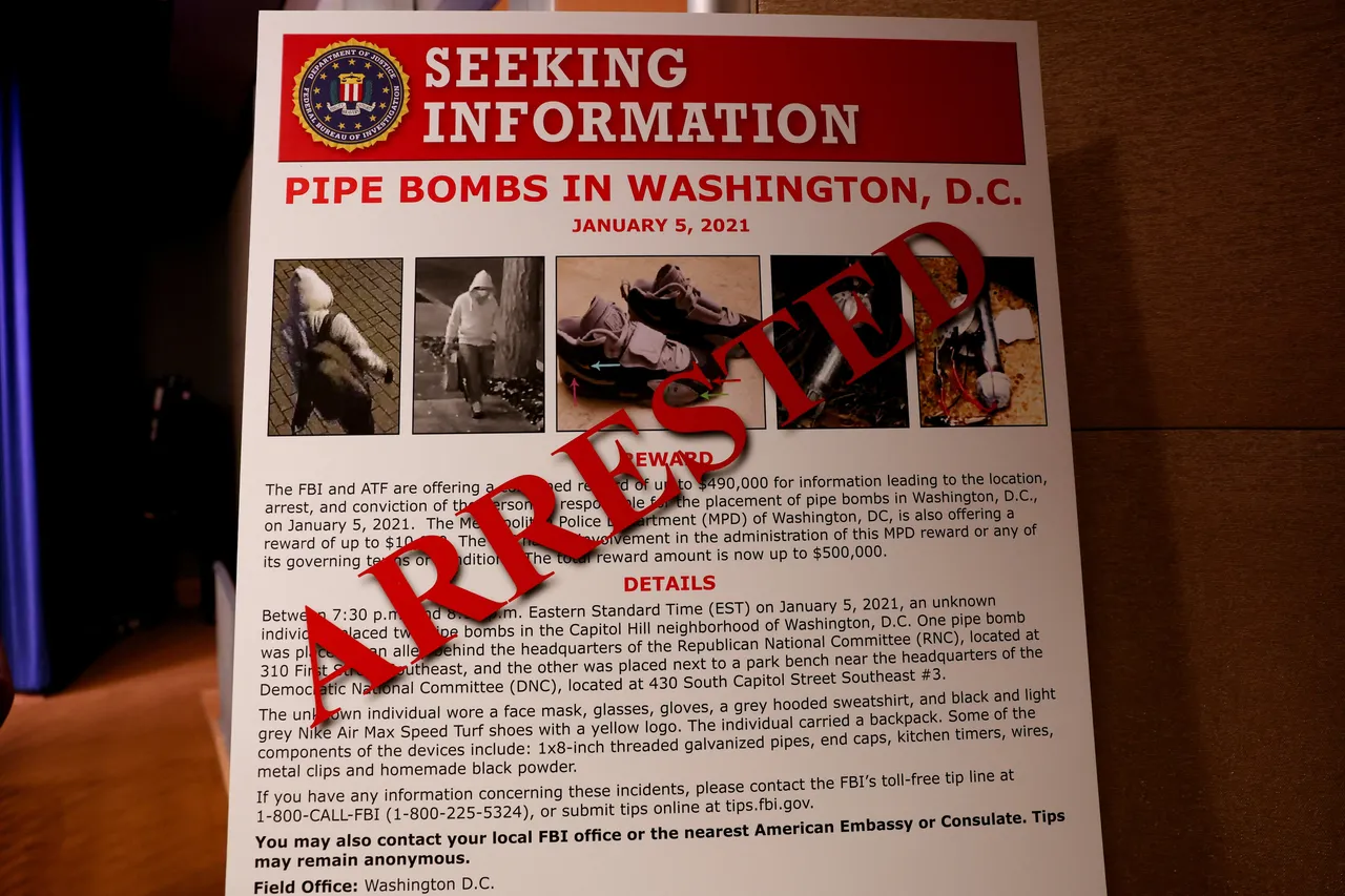 US authorities arrest Washington, DC pipe bomb suspect after 5 years of investigation