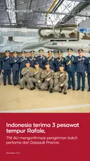 TNI AU terima kiriman perdana 3 jet tempur Rafale dari Prancis