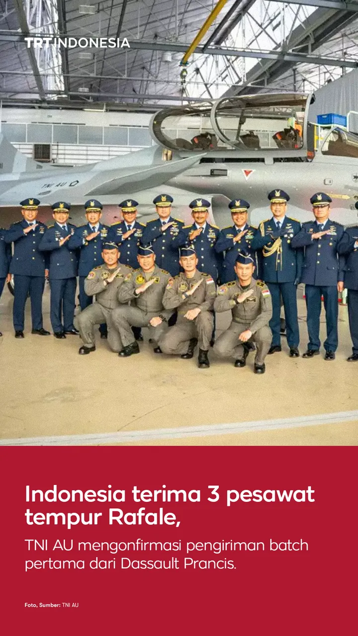 TNI AU terima kiriman perdana 3 jet tempur Rafale dari Prancis