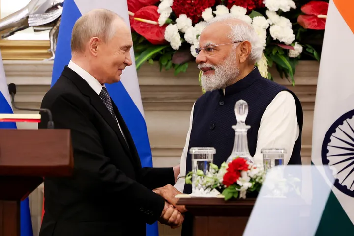 Putin und Modi wollen Handelsbeziehungen ihrer Länder ausbauen