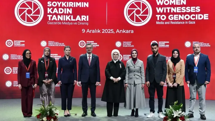 Turkish first lady honours Palestinian journalists, denounces Israeli attacks on media workers