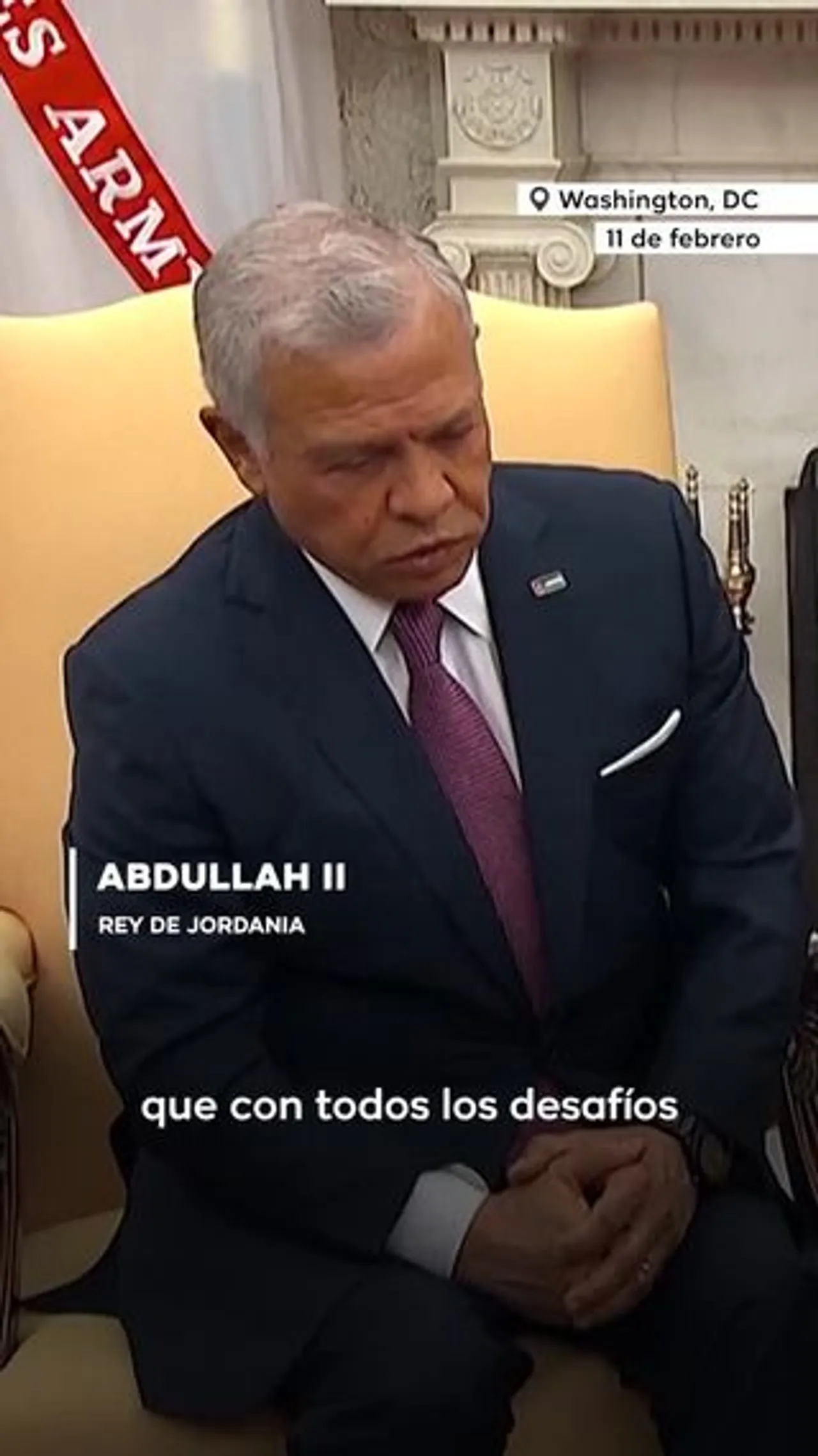 Rey de Jordania reacciona al plan de Gaza de Trump
