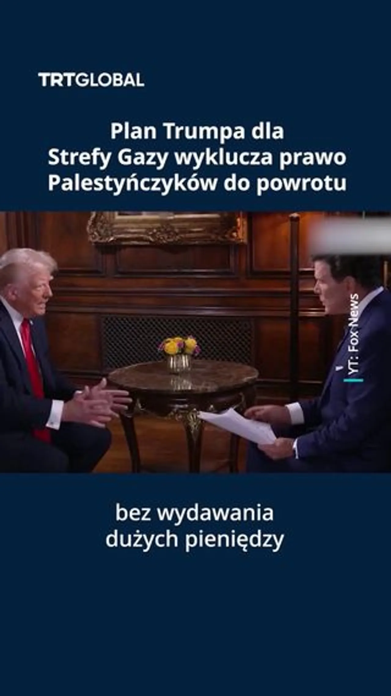 Plan Trumpa dla Strefy Gazy wyklucza prawo Palestyńczyków do powrotu
