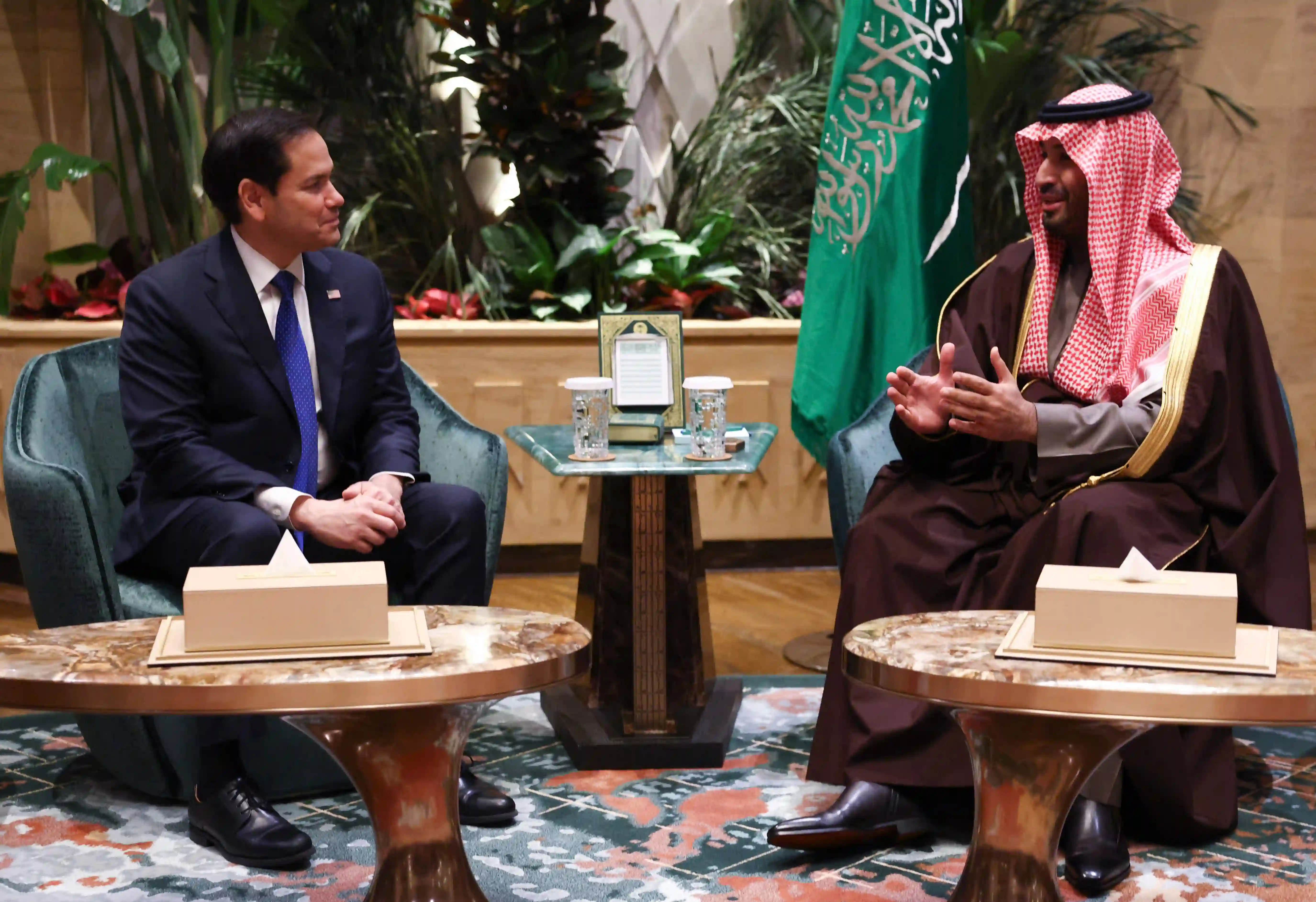 Rubio for Saudi Arabia go hold talks about di war between Ukraine and Russia