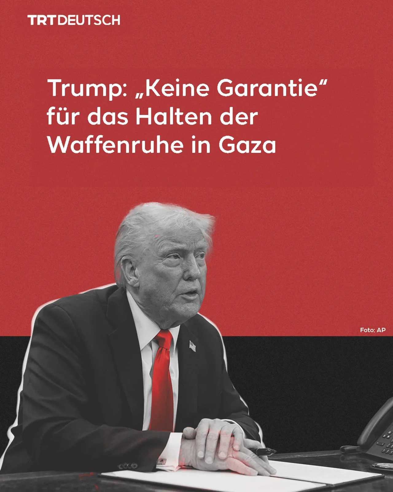 Trump: „Keine Garantie“ für das Halten der Waffenruhe in Gaza