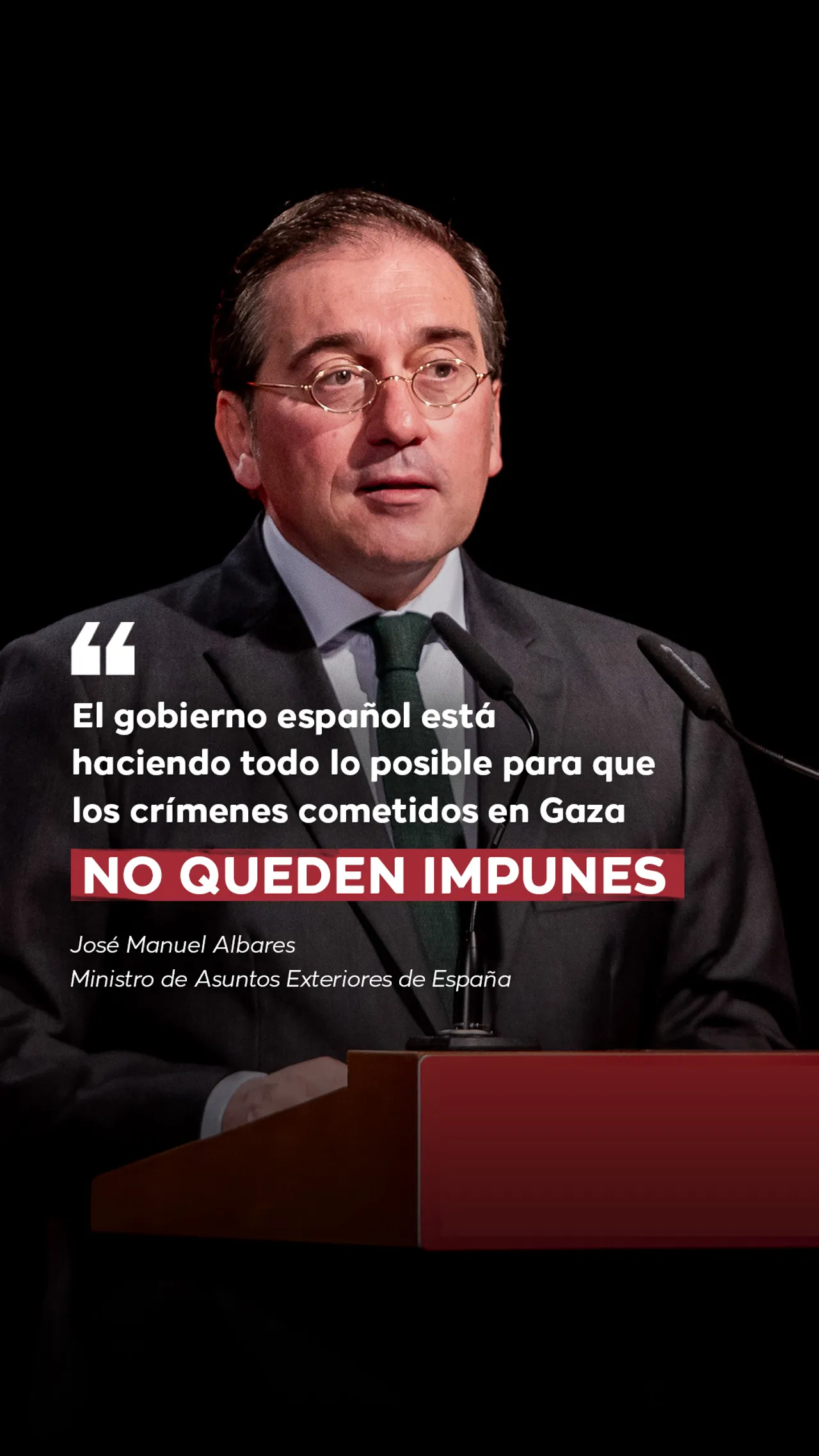 José Manuel Albares condena crímenes de Israel