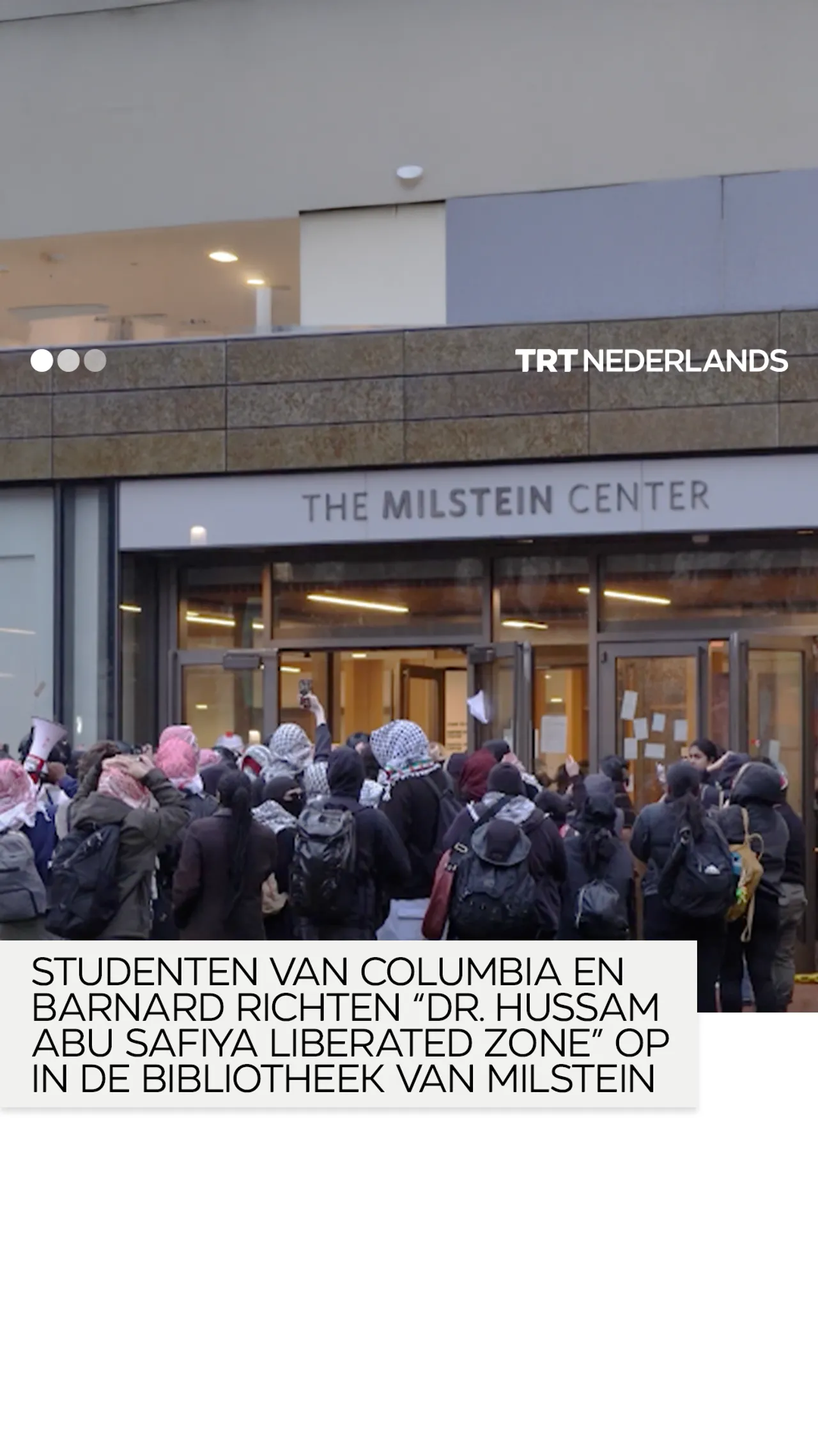 Columbia en Barnard studenten richten “Dr. Hussam Abu Safiya Liberated Zone” op in de bibliotheek