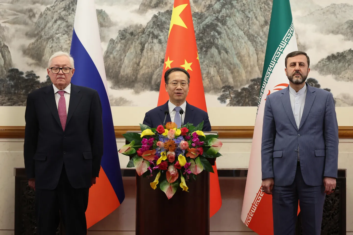 China, Russia, Iran urge end to 'unlawful' US sanctions on Tehran; call for nuclear talks restart