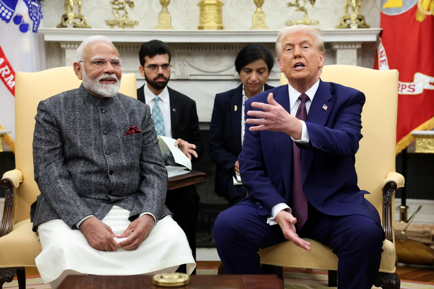 भारत के मोदी का दावा कि पाकिस्तान के साथ शांति स्थापित करने में किसी तीसरे पक्ष की भूमिका नहीं थी।