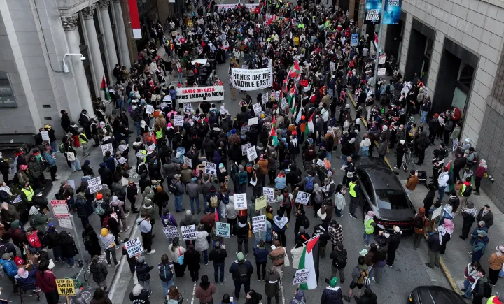 Thousands protest Israel in San Francisco, California
