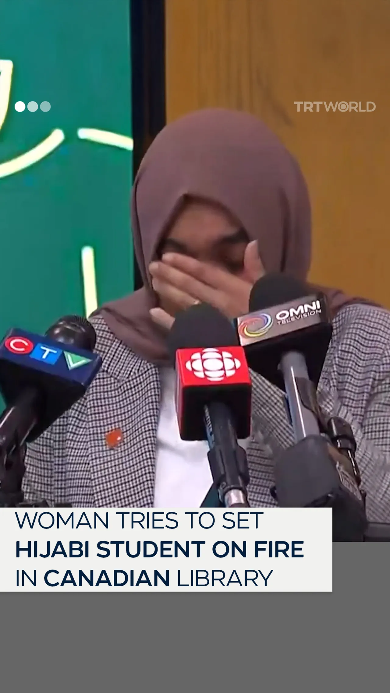 Woman tries to set hijabi student on fire in Canadian library