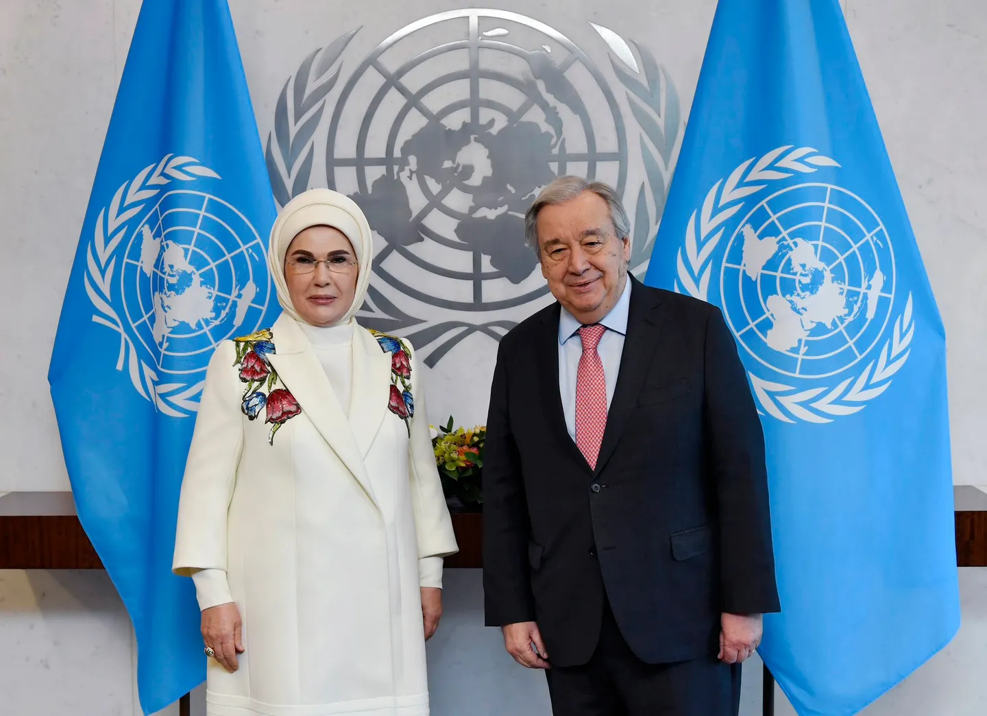 أمينة أردوغان تلتقي غوتيريش في نيويورك ويناقشان أزمة غزة وقضايا بيئية