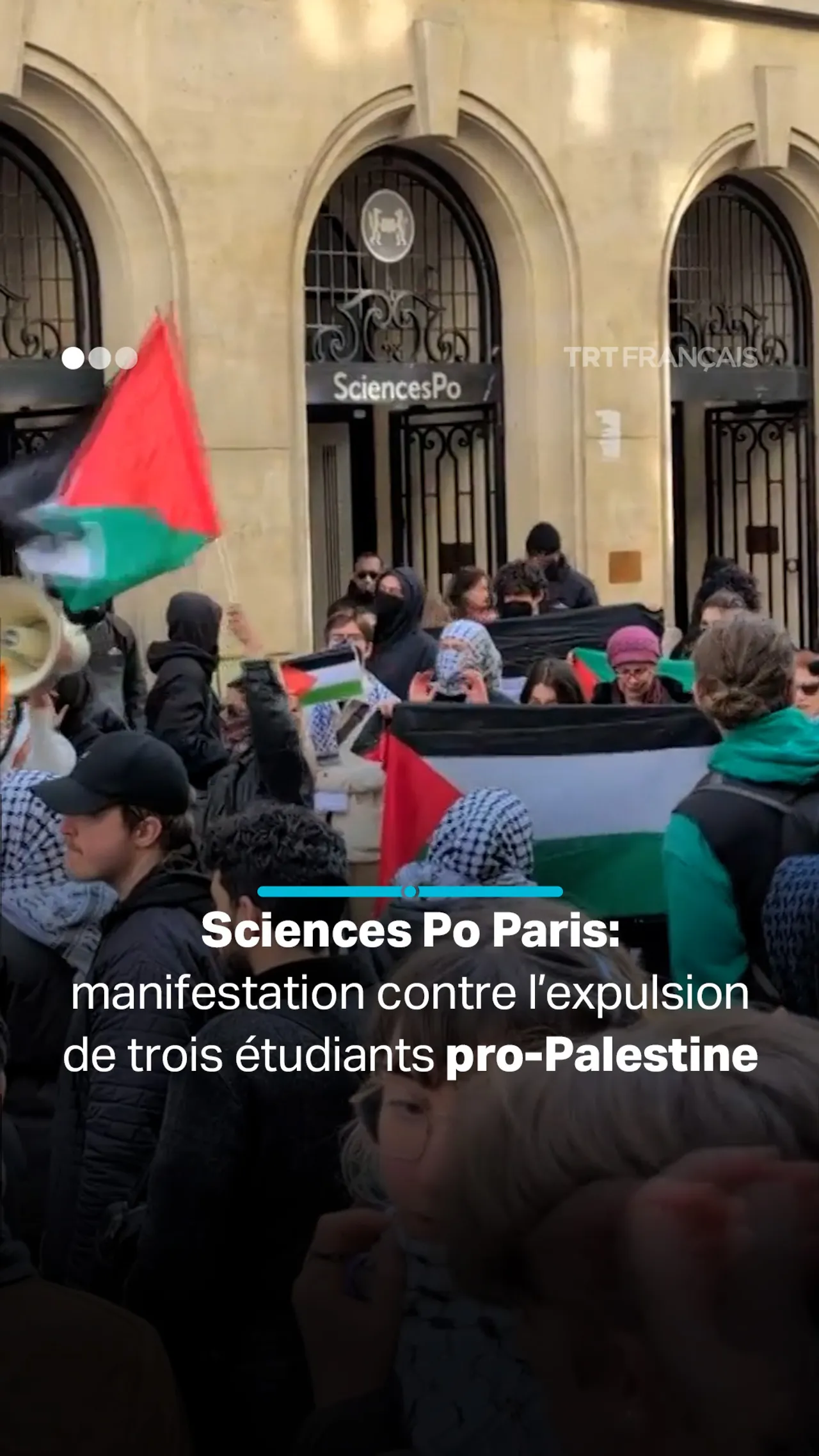 Sciences Po Paris: manifestation contre l'expulsion des étudiants pro-Palestine