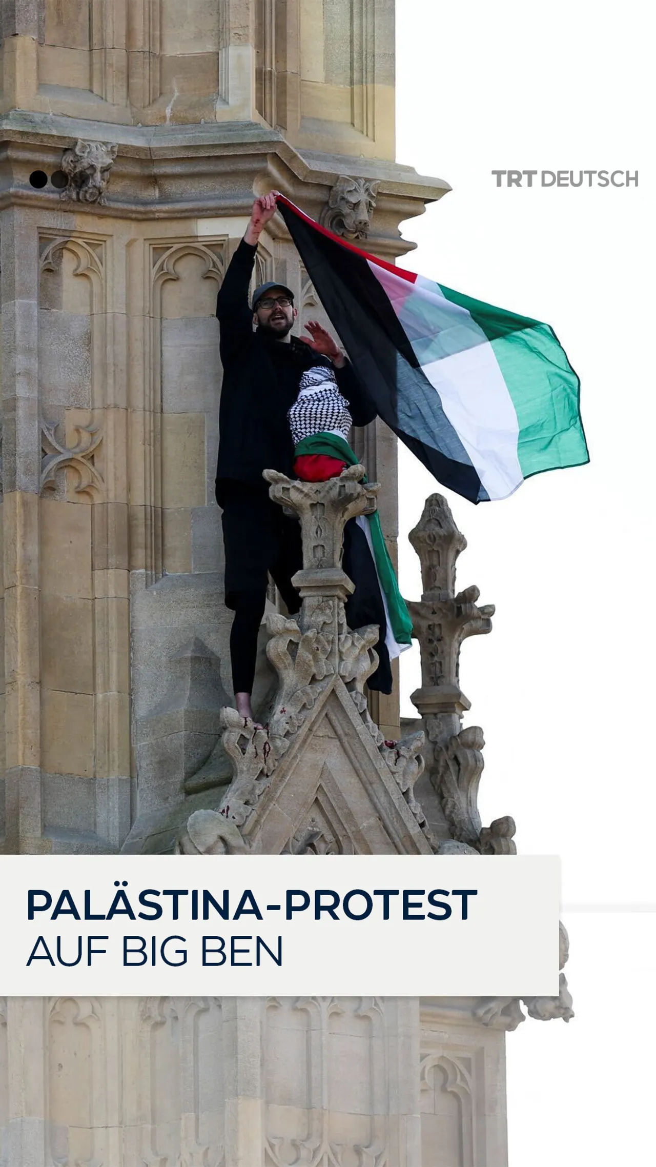 Palästina-Protest
auf Big Ben
