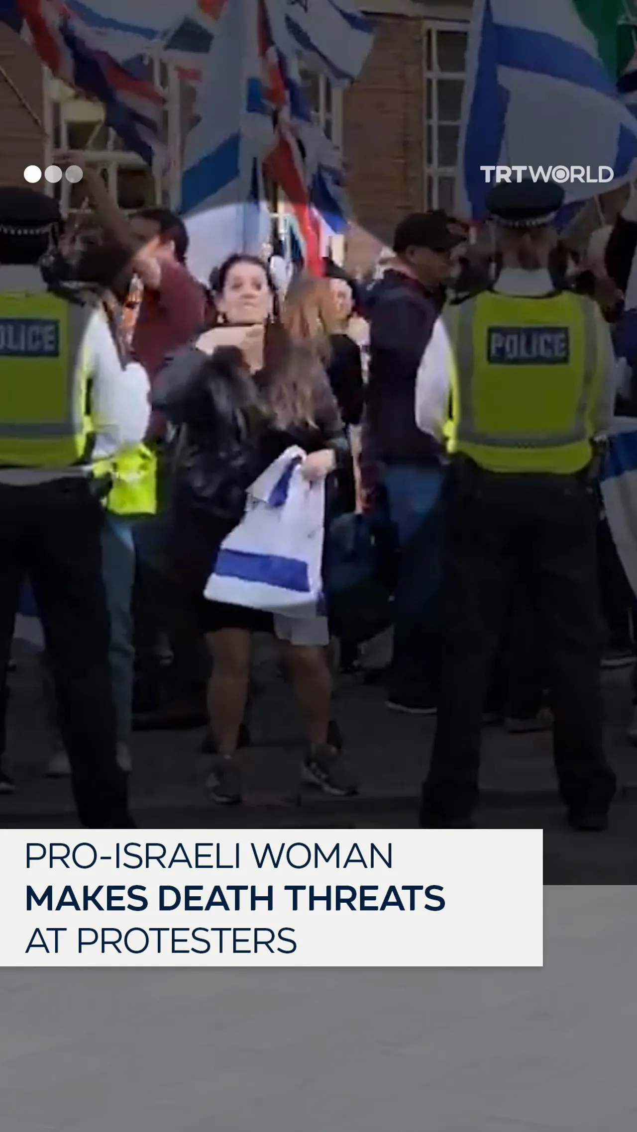 Pro-Israeli woman makes death threats at protesters