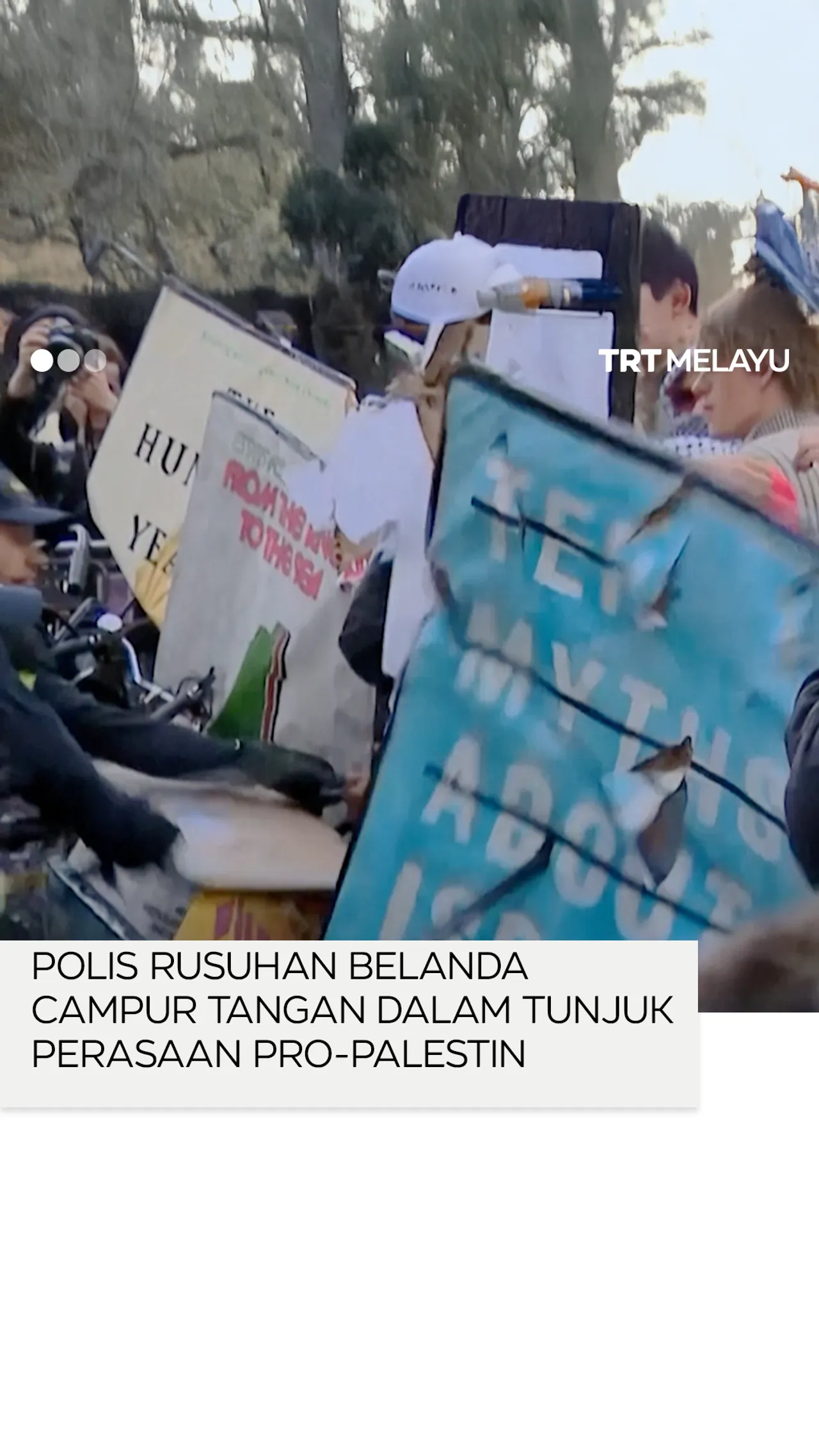 Polis rusuhan Belanda campur tangan dalam tunjuk perasaan pro-Palestin di Universiti Amsterdam