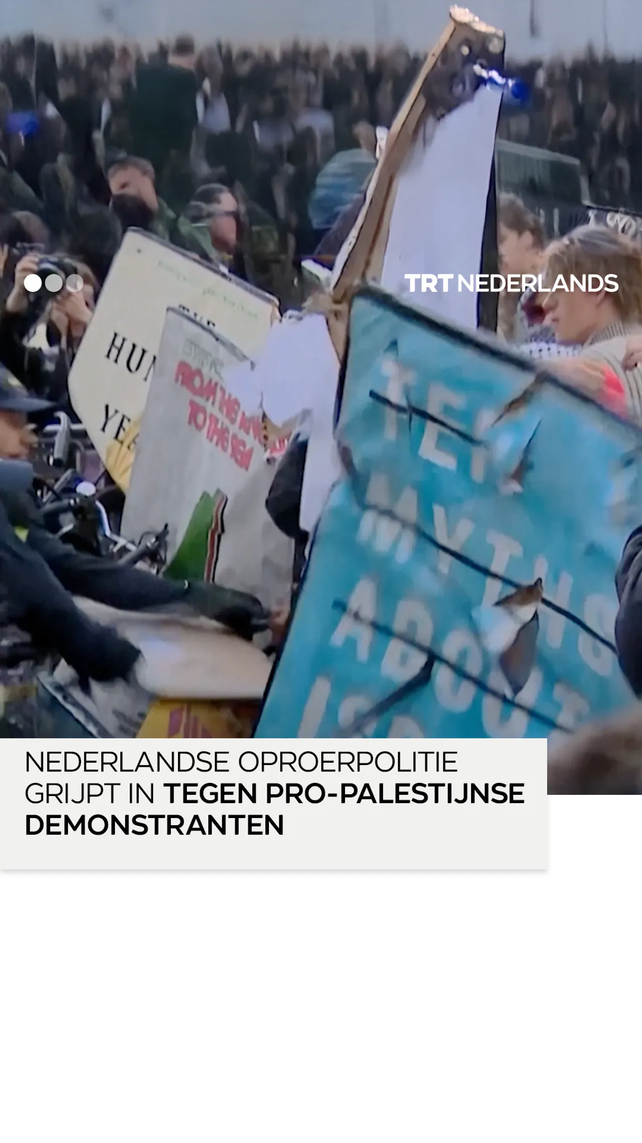 Nederlandse oproerpolitie opgeroepen om in te grijpen tegen pro-Palestijnse demonstranten