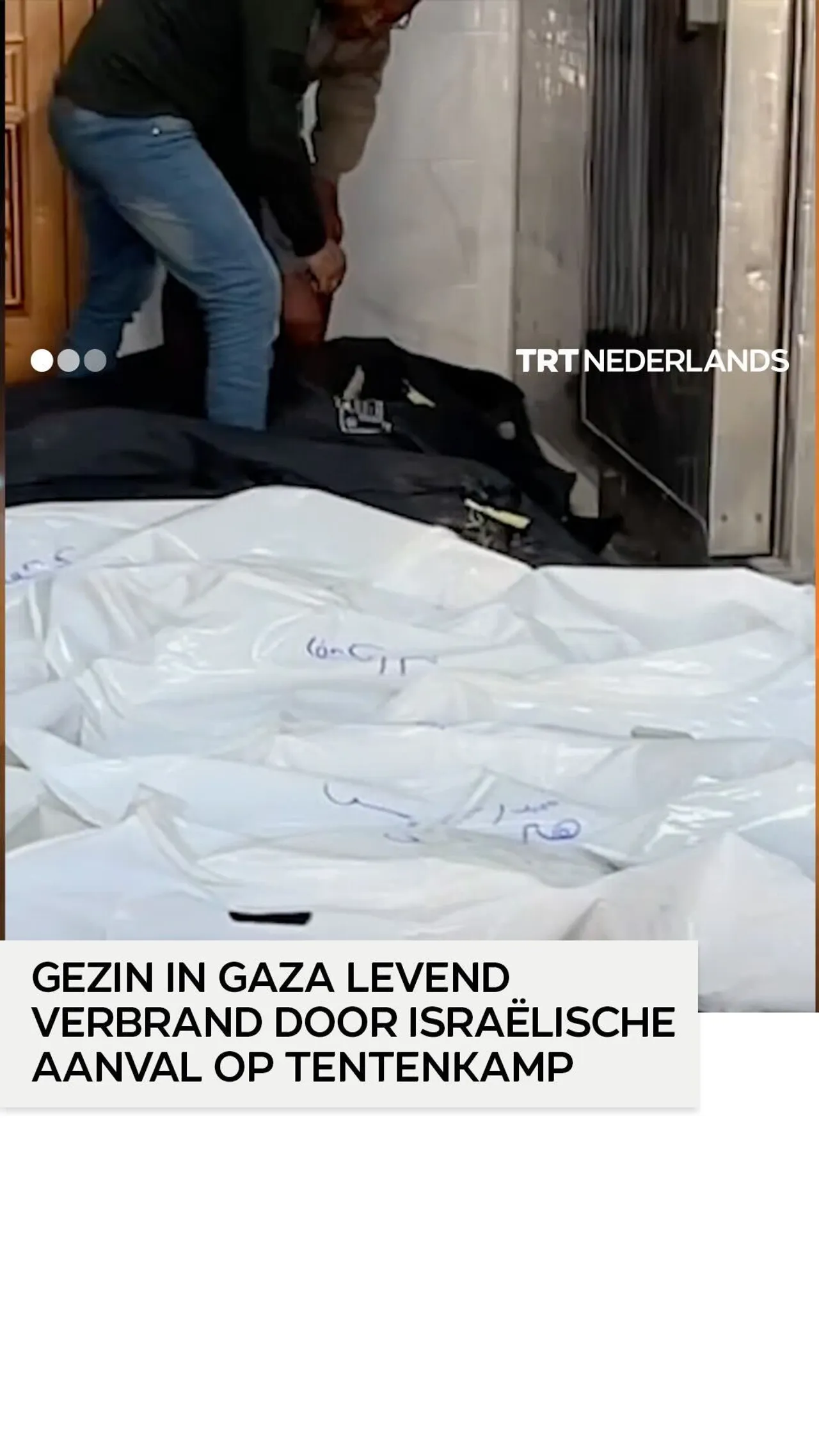 Gezin in Gaza levend verbrand door Israëlische aanval op tentenkamp in 'veilige zone'