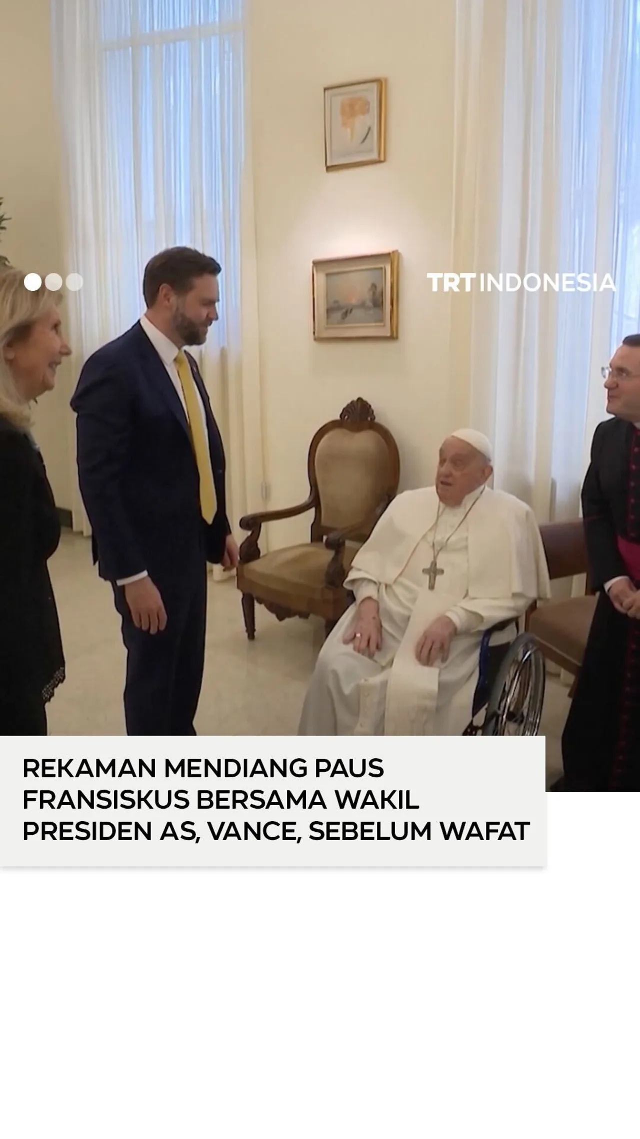 Rekaman mendiang Paus Fransiskus bersama Wakil Presiden AS, Vance, sebelum beliau wafat