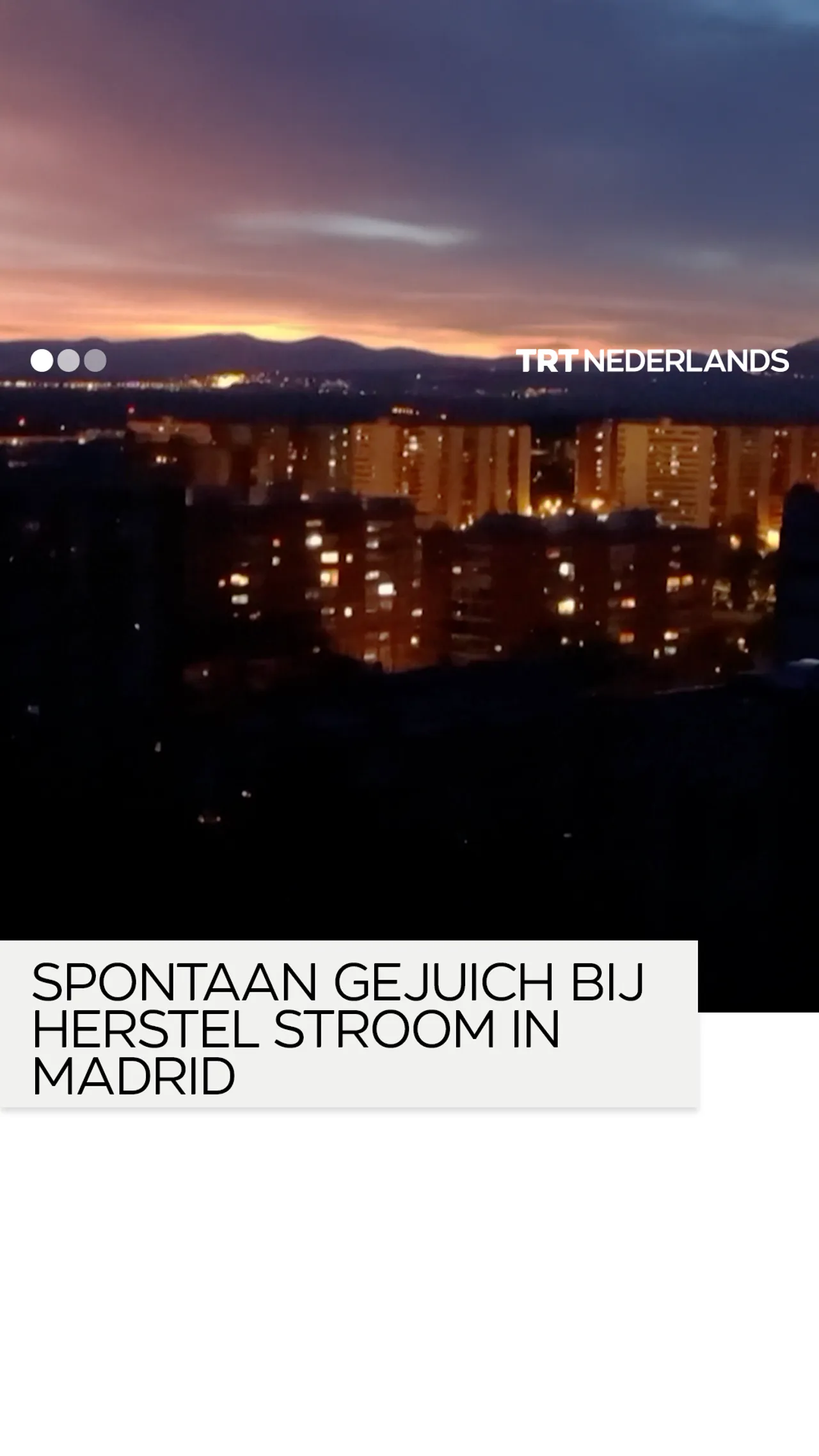 Spontaan gejuich bij herstel stroom in Madrid