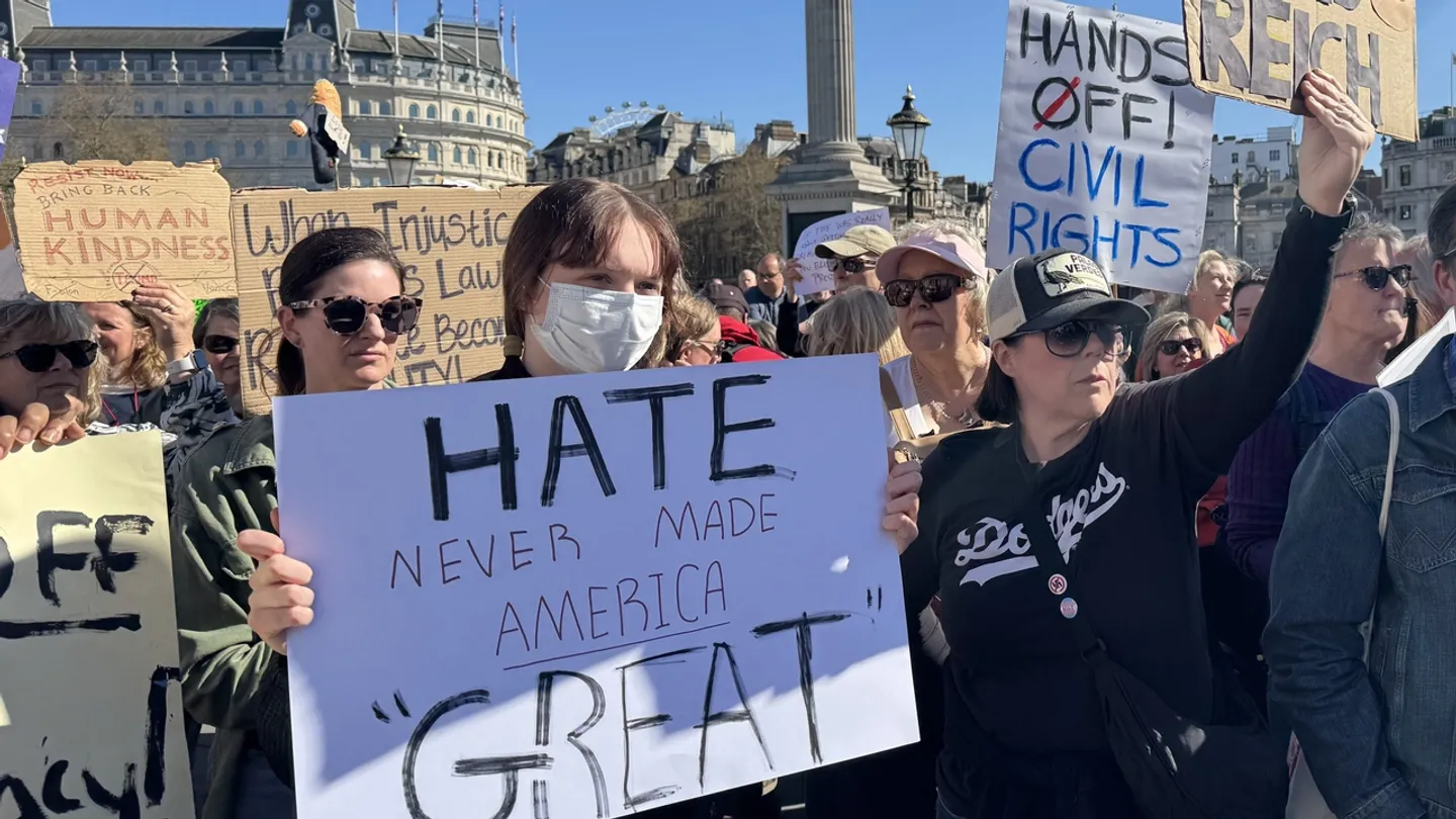 Protesters in London slam Trump's policies fuelling fear, chaos