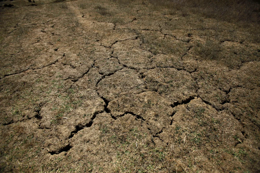 دریاچه طبیعی سراب نیلوفر در کرمانشاه ایران کاملاً خشک شده است