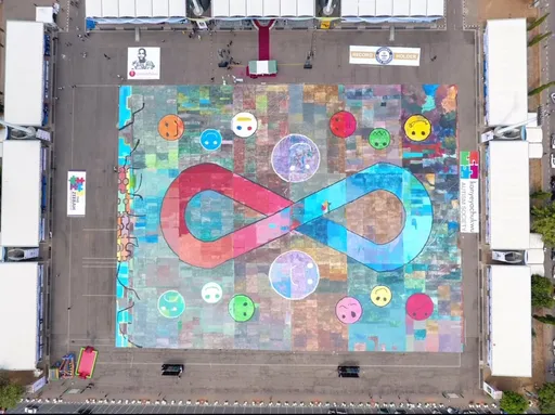 Een autistische tiener in Nigeria heeft zojuist een wereldrecord gevestigd met zijn kunst