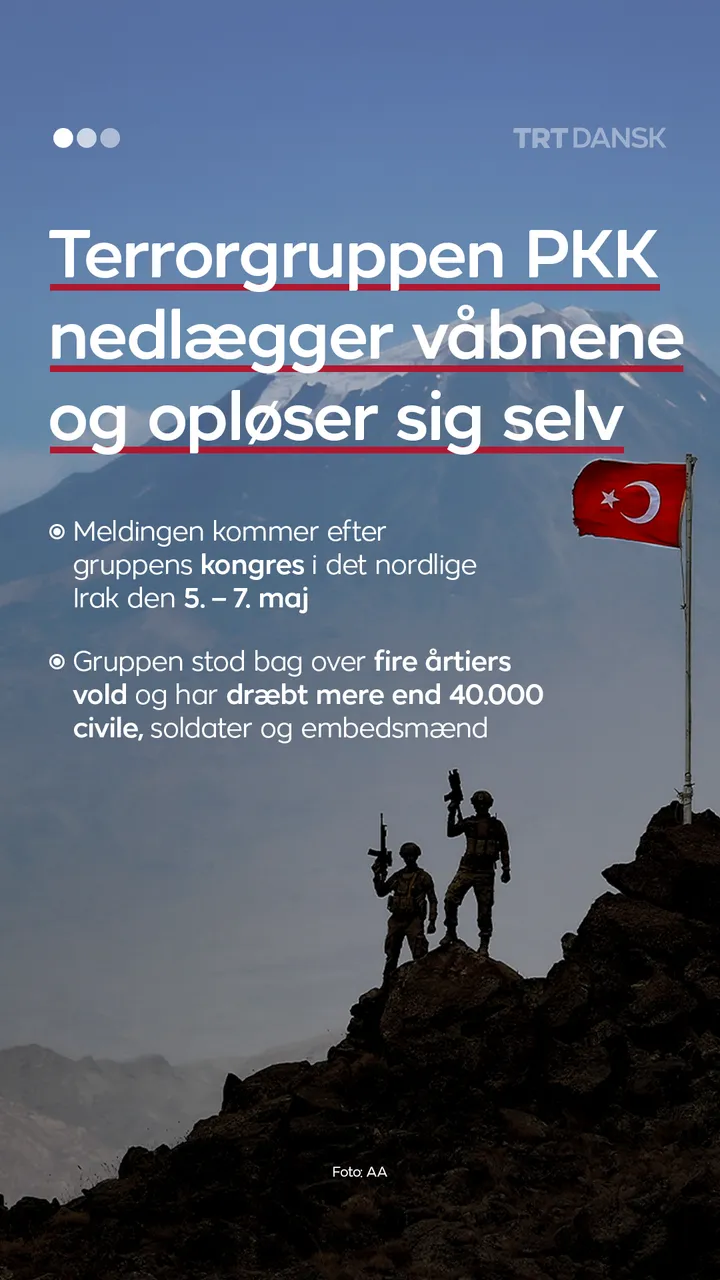 Terrorgruppen PKK nedlægger våbnene og opløser sig selv