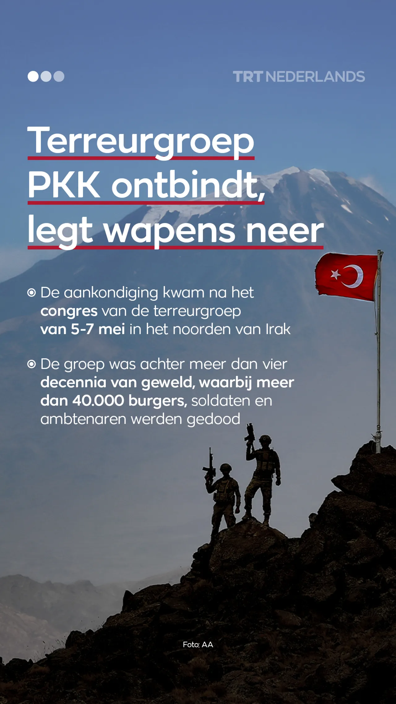 Terreurgroep PKK ontbindt, legt wapens neer