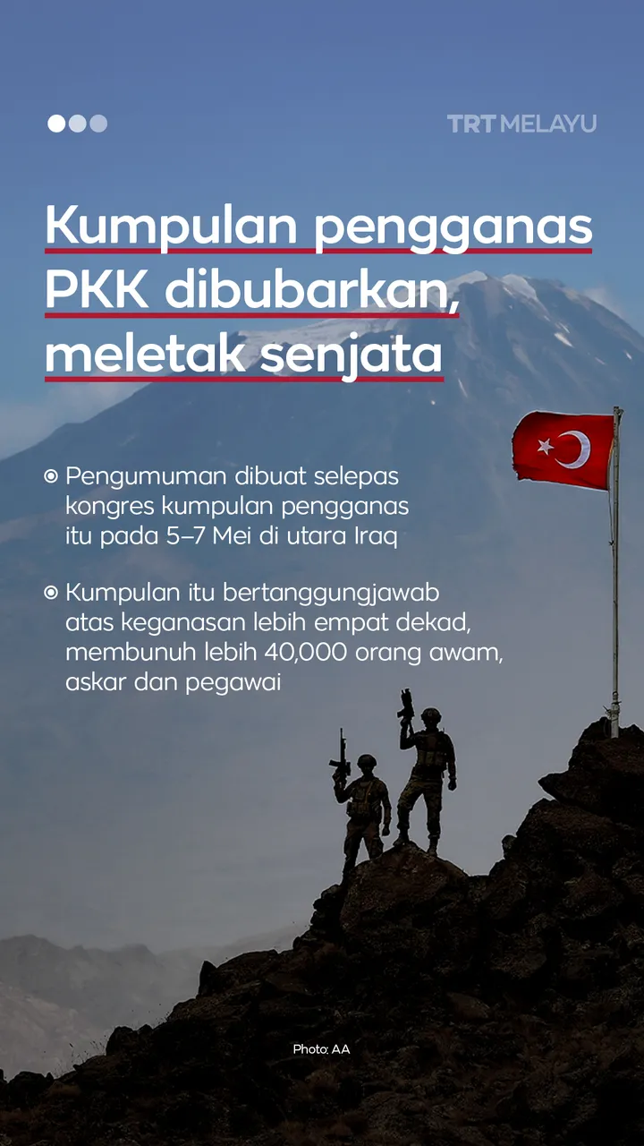 Kumpulan pengganas PKK dibubarkan, meletak senjata