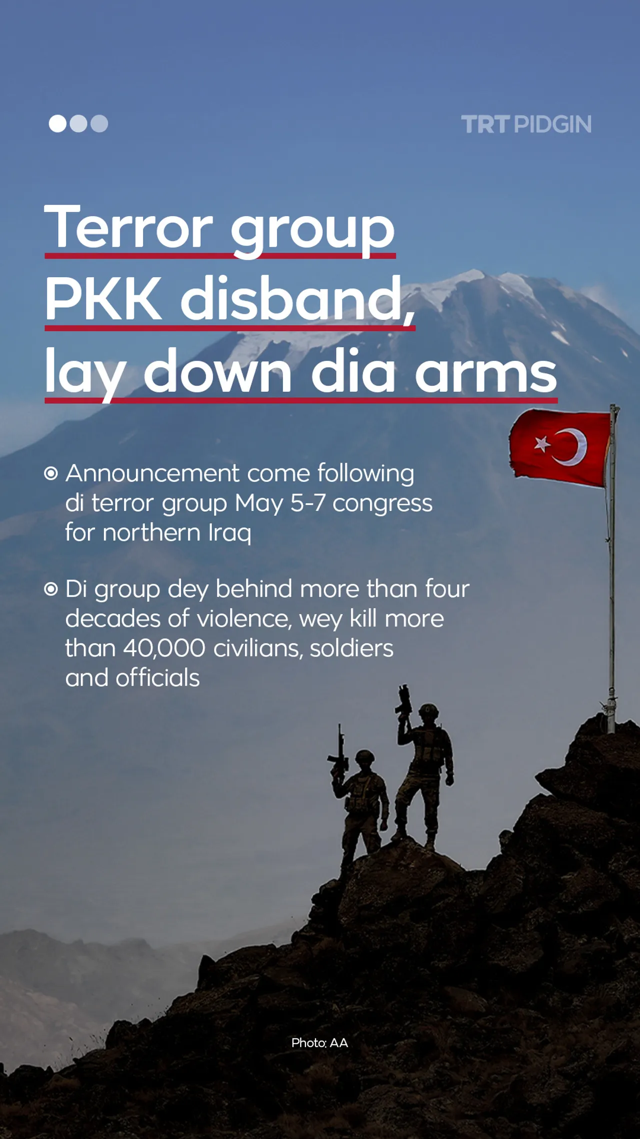 Terror group PKK lay down dia arms